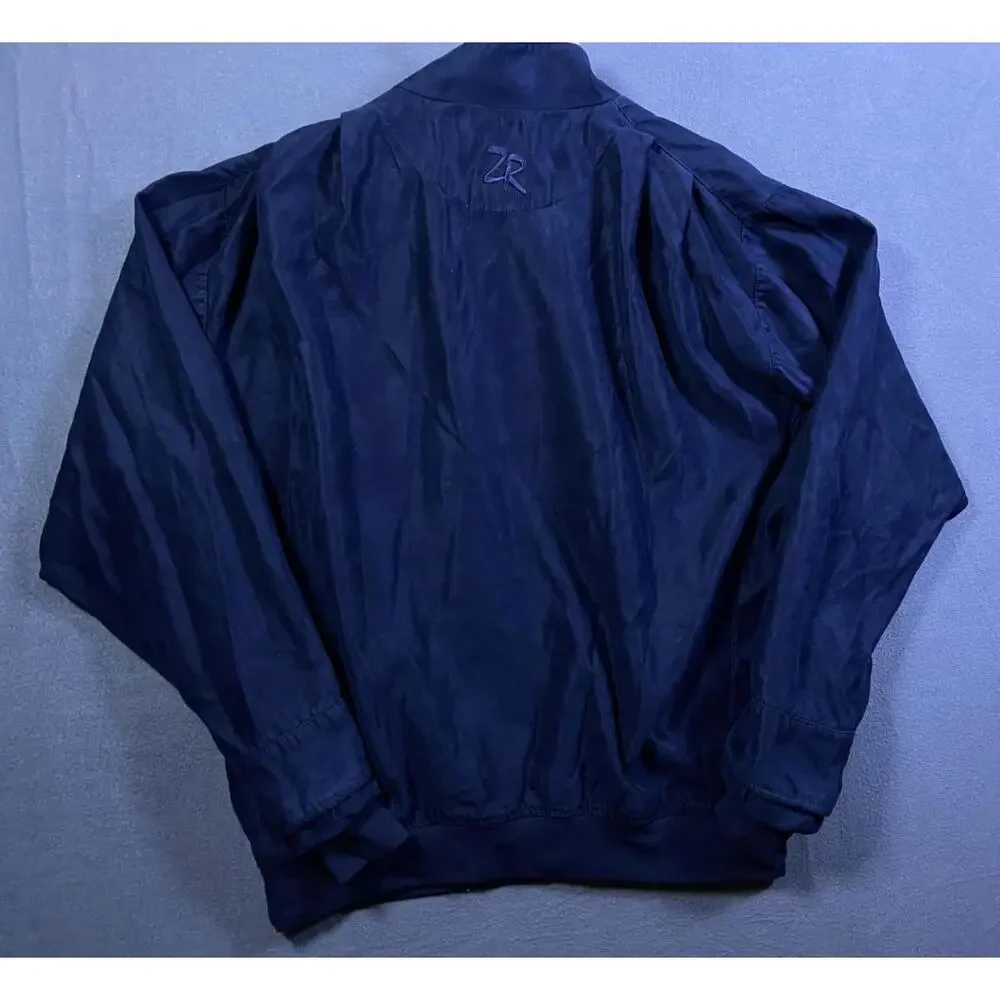 ZERO RESTRICTION Jacket Mens Large Microsuede Pullover Wind Shirt Jacket Navy